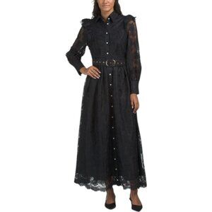 DALIA MACPHEE Long Sleeve Lace Maxi Dress